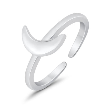 Celtic Crescent Moon Toe Ring Band 925 Sterling Silver (7.5mm)
